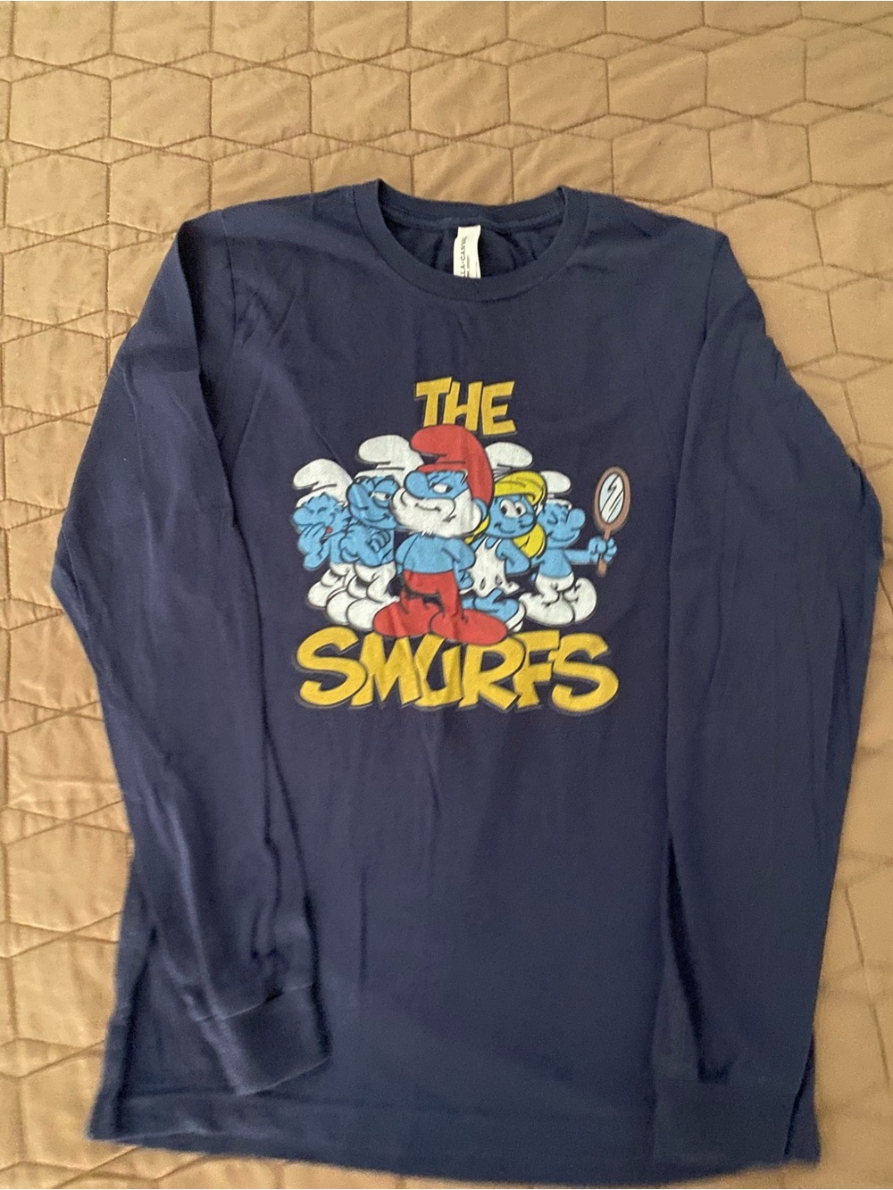 The Smurfs Graphic Long Sleeve Tee - Navy Blue size S